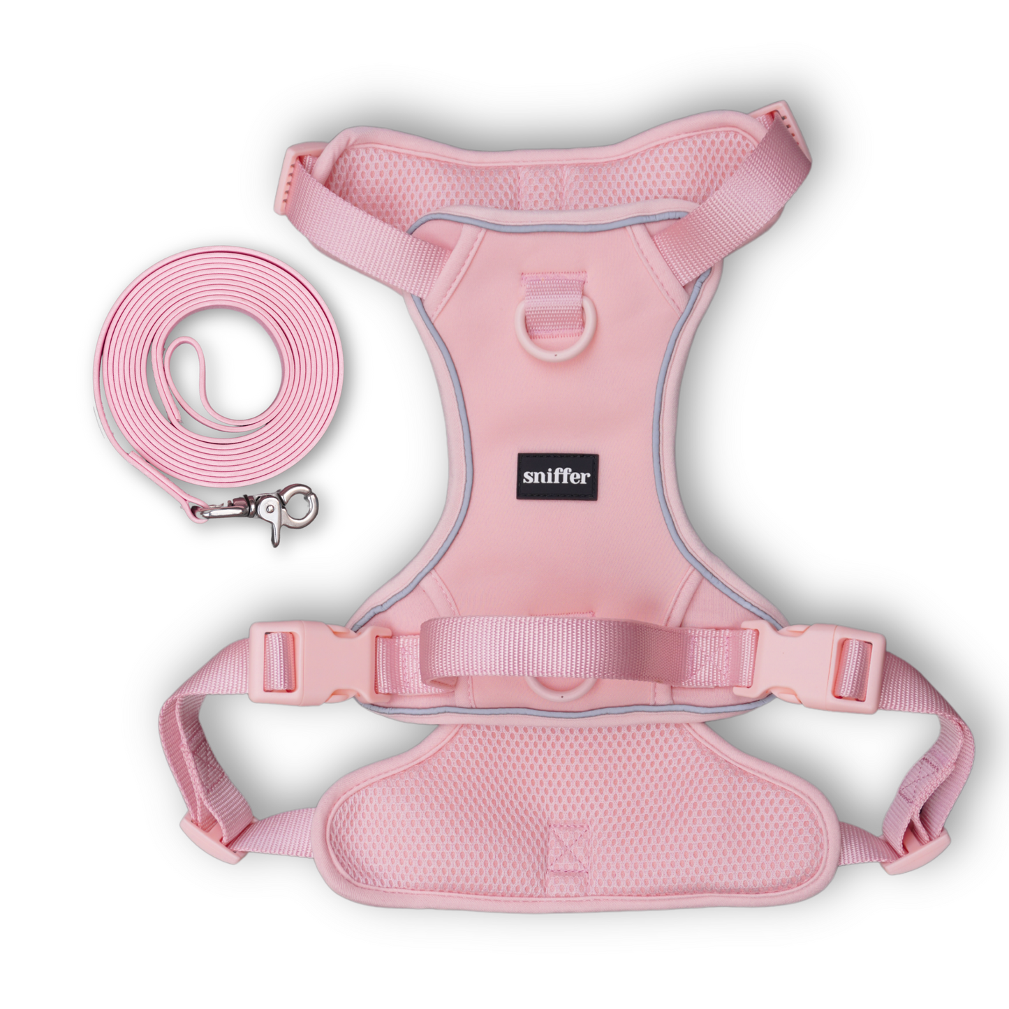 Pack Arnés Flex + Correa Estándar (3-5 metros) - Rosado