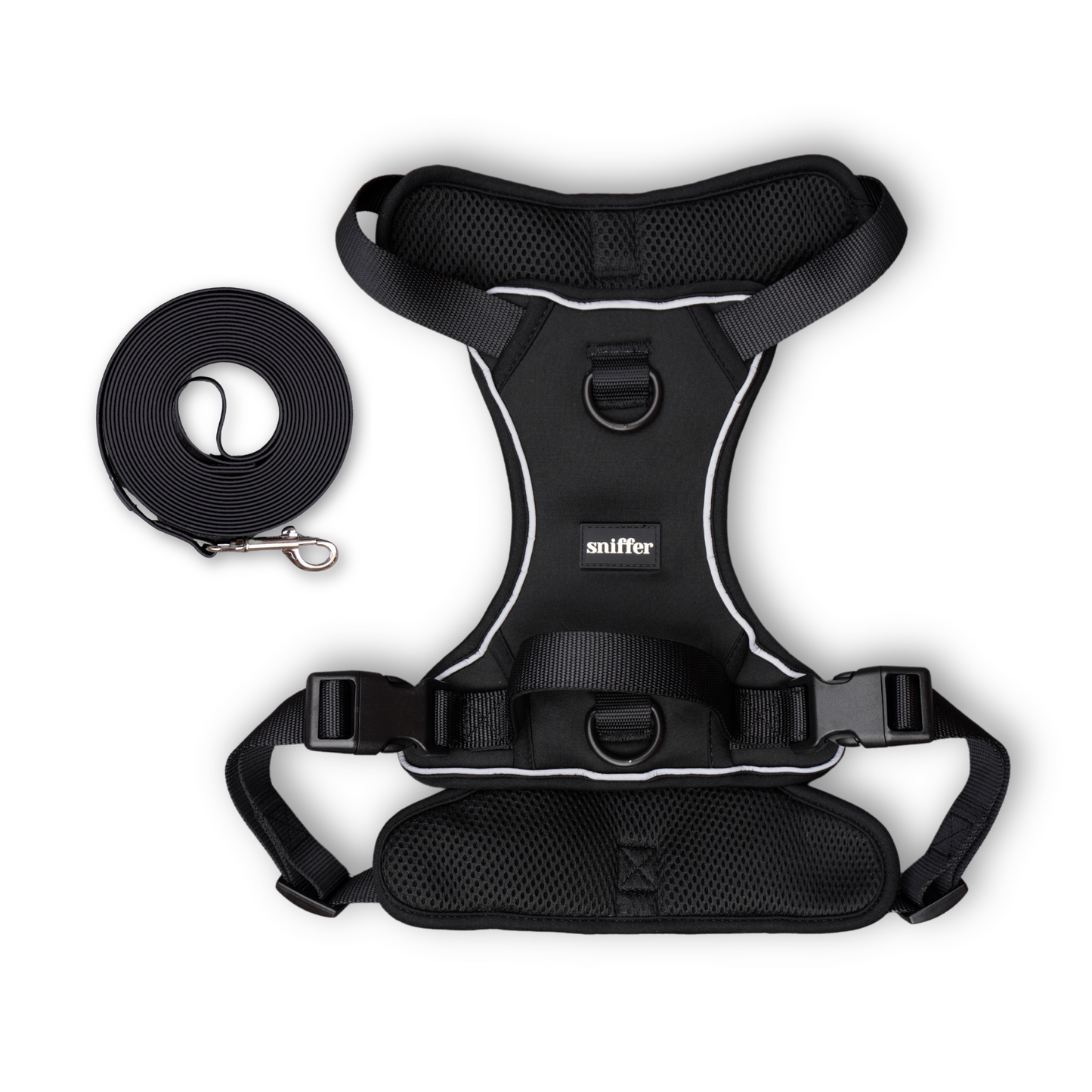 Pack Arnés Flex + Correa Grip (3-5-7 metros) - Negro